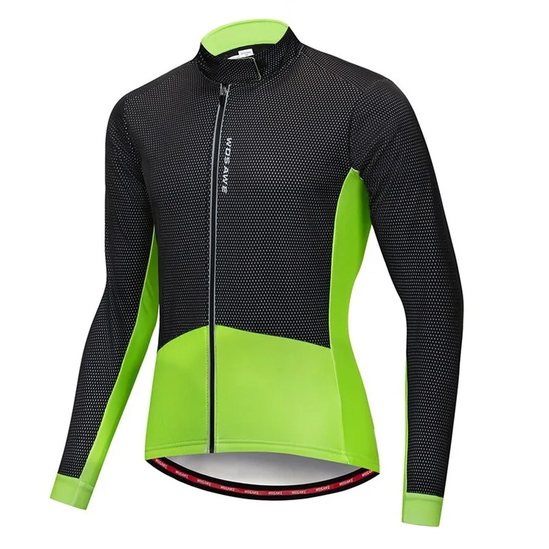 

Men Women Winter Cycling Jersey Long Sleeve 2020 Warm Thermal Road Mountain BikeJerseys with Reflective Zipper Cycling Clothing