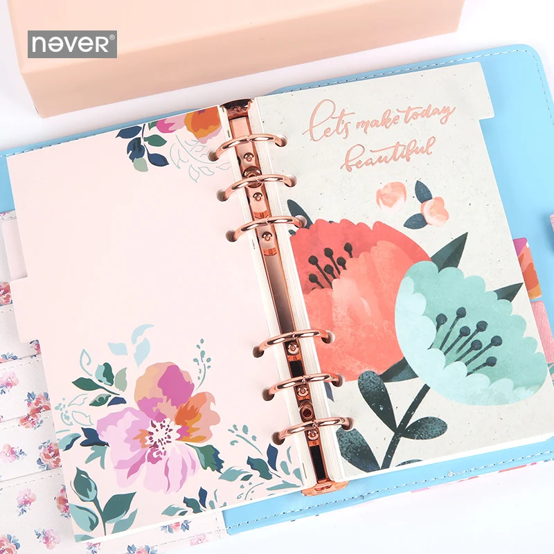 6 Pcs/ Set Dividers Paper Indexes Personal Size Spiral Notebook 6 Rings Binder Planner Flyleaf