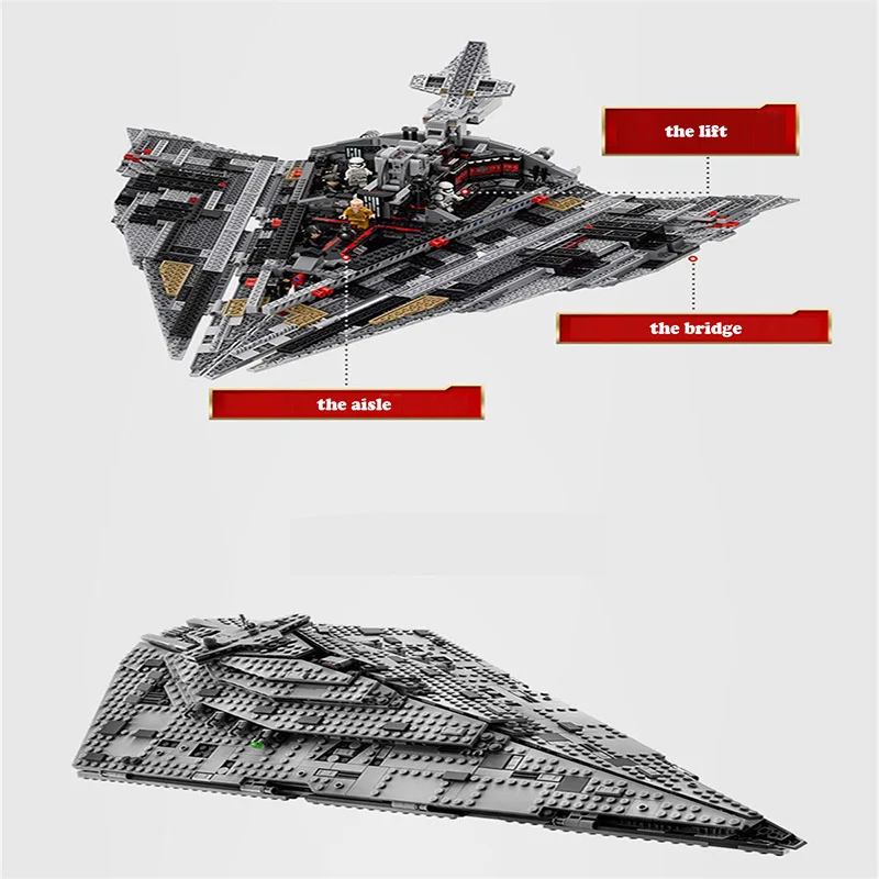 Kaufen Erste Bestellen Sterne Destroyer Kompatibel mit Legoinglys Stern Plan wars Bausteine Ziegel Pädagogisches Spielzeug geschenke 1457Pcs
