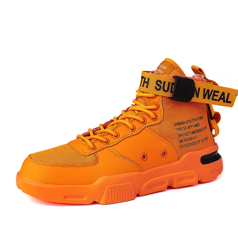 Sooneeya/высокие кроссовки для бега; Мужские дышащие кроссовки с подушкой; сезон осень-зима; спортивная обувь; мужские уличные кроссовки для прогулок - Color: Orange B
