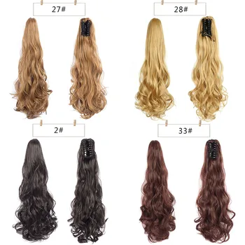

20inch Curly Clip In Hair Ponytail Synthetic Hair Extensions Claw Ponytails Little Pony Tail Horse Hair Clips for Women