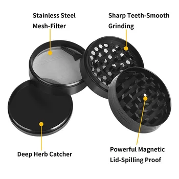 

4 Layers/Set Tobacco Herb Smoke Grinder Spice Herbal Zinc Alloy Weed Grinders Tool B99