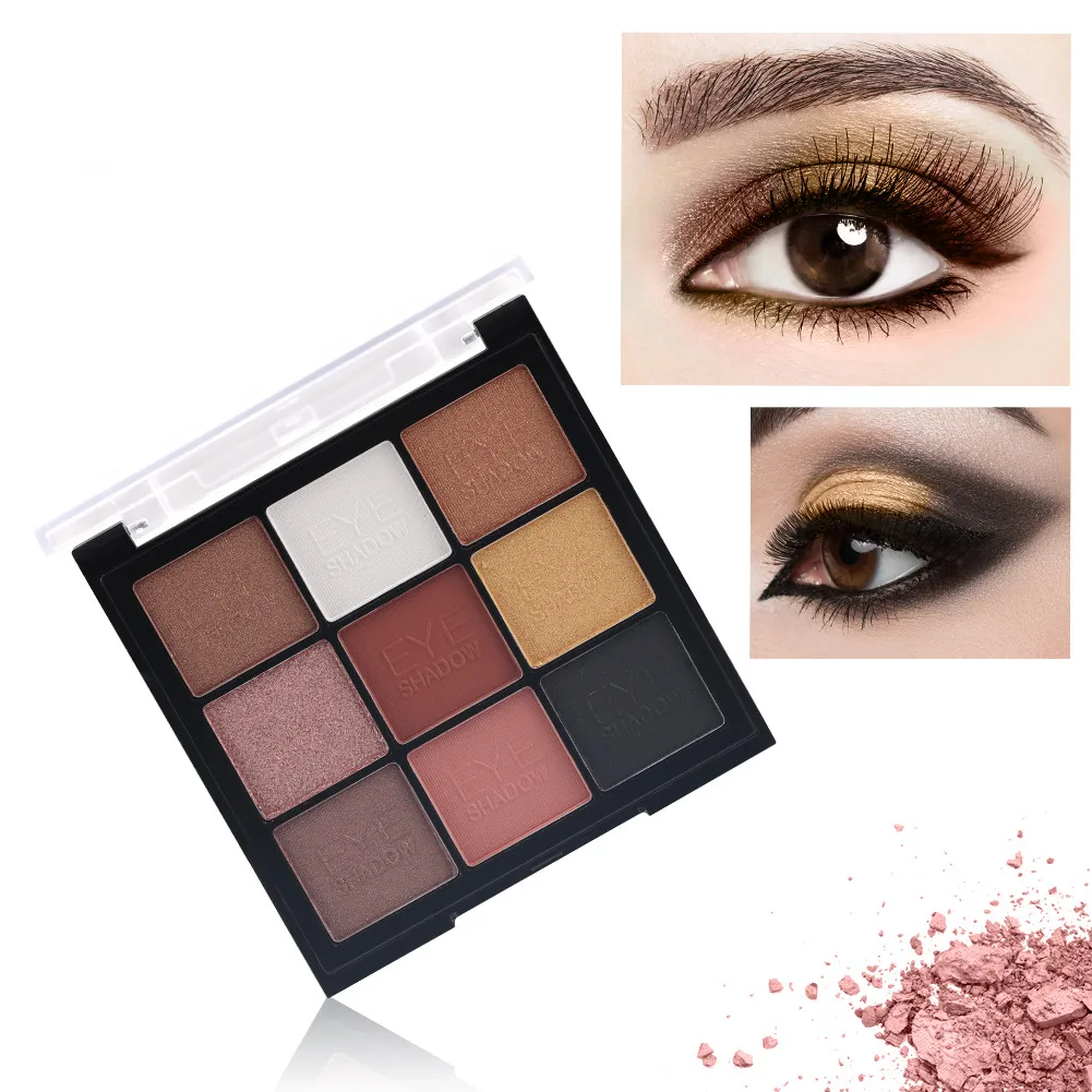 

4 Style 9 Color Glitter Eyeshadow Palette Pressed Shimmer Matte Eye Shadow MakeUp Long Lasting Eye Palette Cosmetic