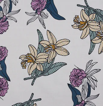 

Fashion clothing fabric handmade diy fabric imitation cotton fabric two-color flower printing pure cotton cloth