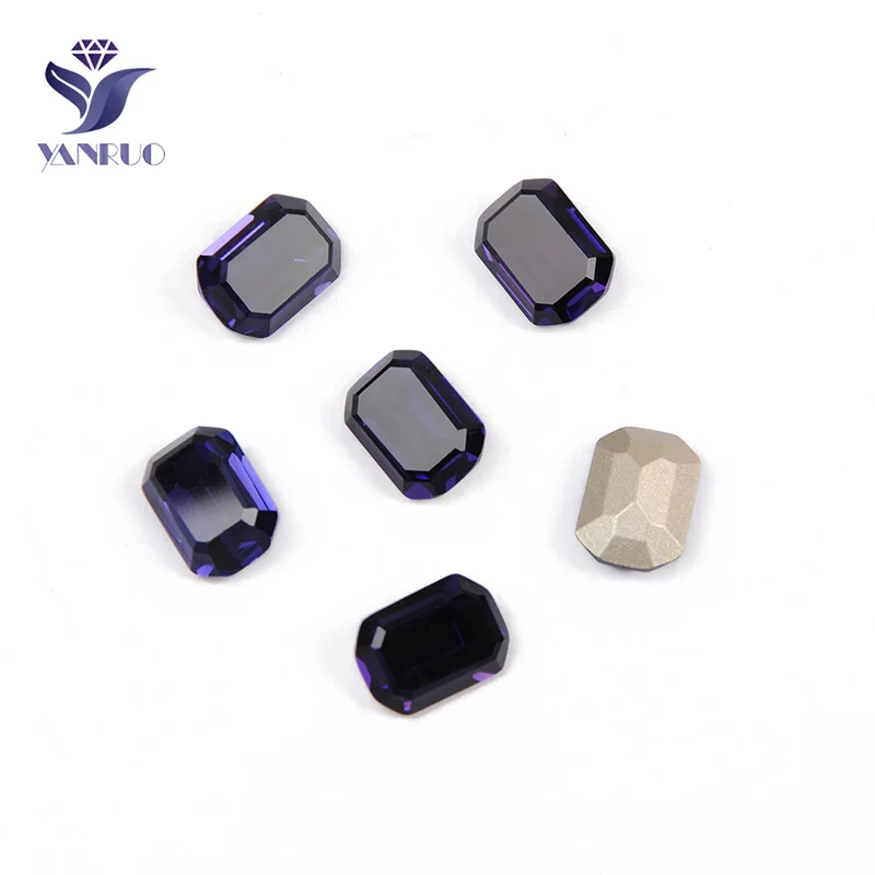 Purple Velvet Yanruo 4610 восьмиугольник Высокое качество Необычные алмазные стеклянные кристаллы стразы камни Швейные бусины Золотой коготь для одежды аксессуары - Цвет: Purple Velvet
