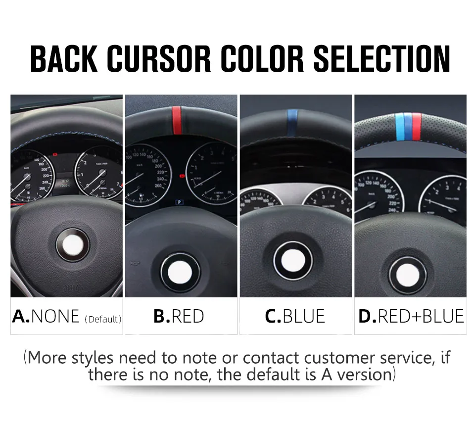 AppDee Black Artificial Leather Car Steering Wheel Cover for BMW 530 523 523li 525 520li 535 545i E60/dedicated Steering-Wheel