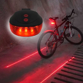 

WasaFire Bicycle LED Taillight Safety Warning Light 5 LED+2 Laser Night Mountain Bike Rear Light Tail Light Lamp Bycicle Light
