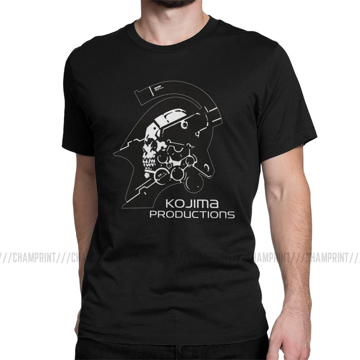 Уникальный Kojima producations Death Stranding Футболка Мужская хлопковая футболка Hideo Metal gear Solid Reedus Game Mgs с коротким рукавом футболки - Цвет: Черный