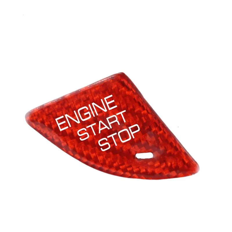 Car Real Carbon Fiber Engine Start Buttons Cover Cap Trim Fit For Cadillac ATS