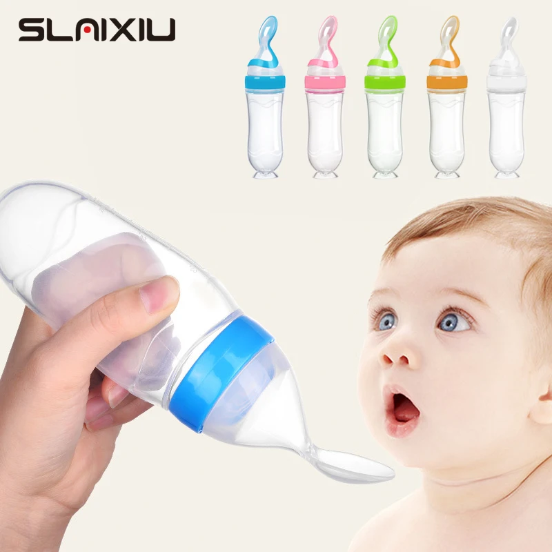 baby bottle with spoon