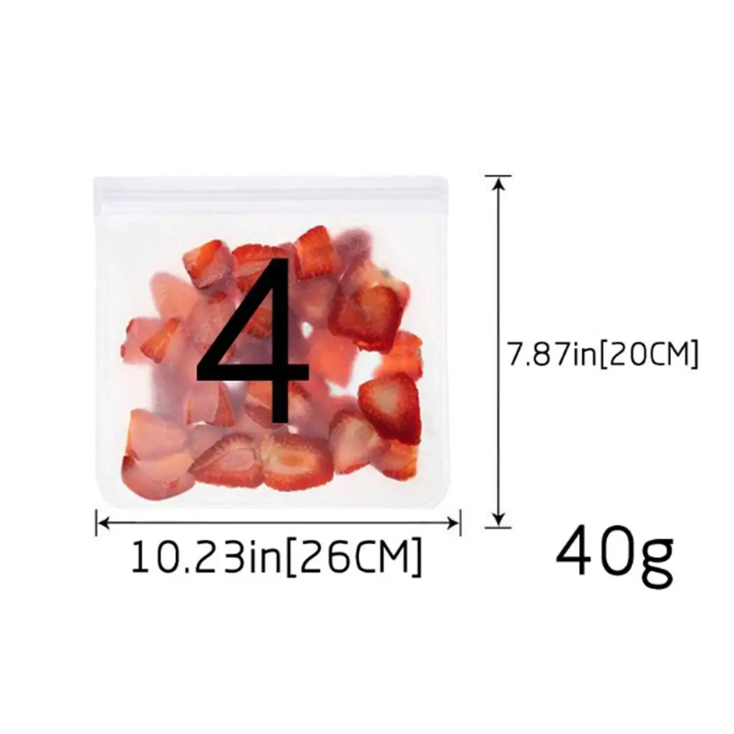 Reusable Food Storage Bag Snacks 3 x 1 5 6 Fruit Leakproof PEVA As Picture 10 |