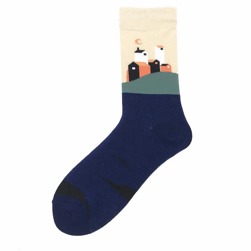 socks 02 Женские носки с милыми цветами и абстрактным рисунком; хлопковые короткие креативные женские носки с животными; теплые забавные Kawaii зимние носки до щиколотки - Цвет: socks 02