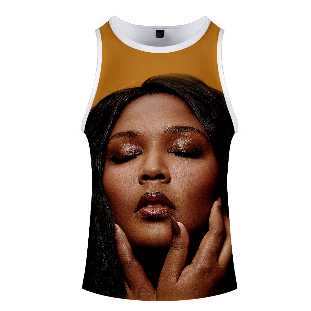 LIZZO пуловер Графический большой размер свободные модные Harajuku женские топы на бретелях 3D принт хип хоп без рукавов Повседневная пара футболка
