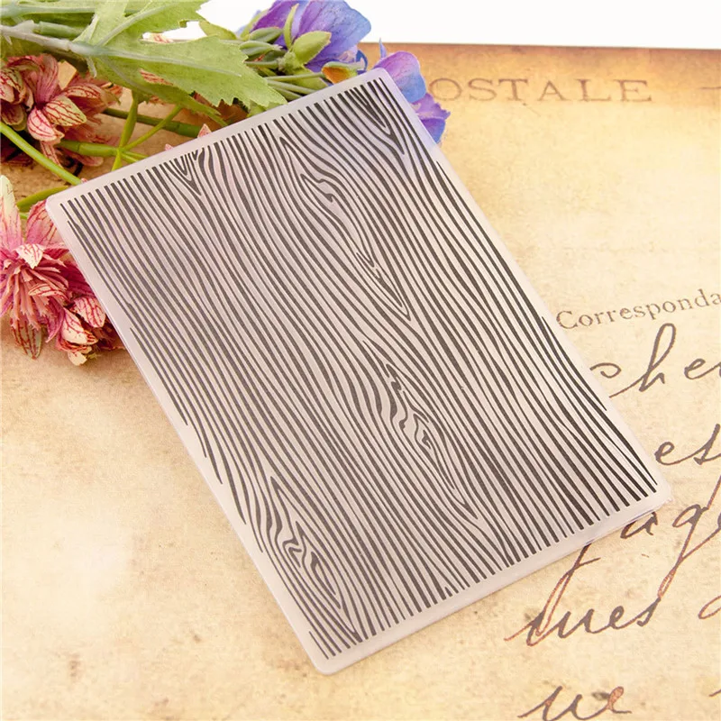 1pc Wood Grain Pattern Folders for Embossing Cutting Dies Plastic Template Scrapbook DIY Album Card Making 14.8cm x 10.5cm plastic embossing folder embossing folder