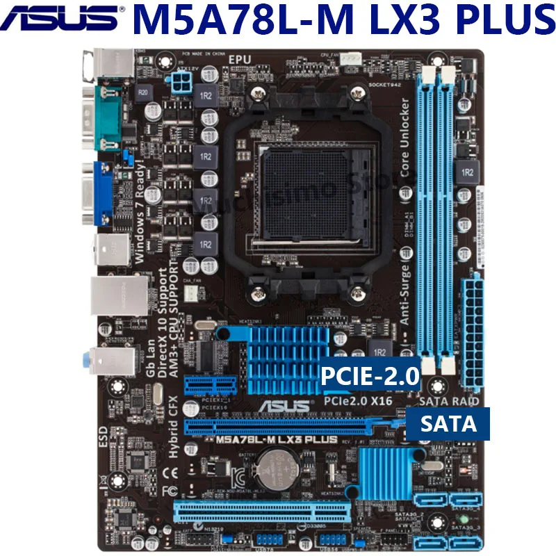 ASUS M5A78L-M LX3 Plus Motherboard M5A78L M LX3 Plus Socket AM3+ Systemboard DDR3 AMD 760G 16GB Desktop Micro ATX Mainboard Used