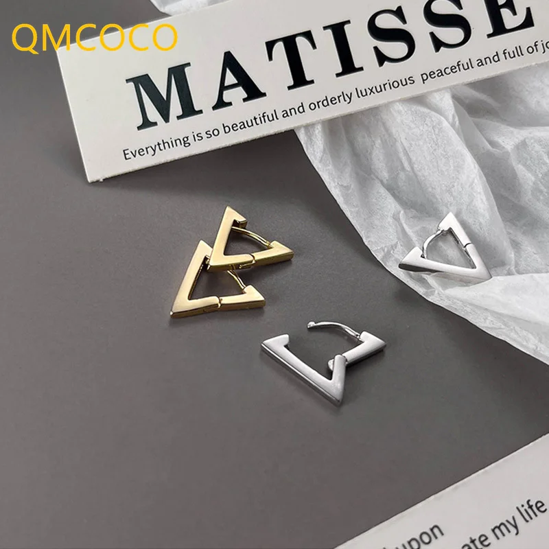 QMCOCO 925 серебряные серьги-гвоздики простые панк деликатные аксессуары