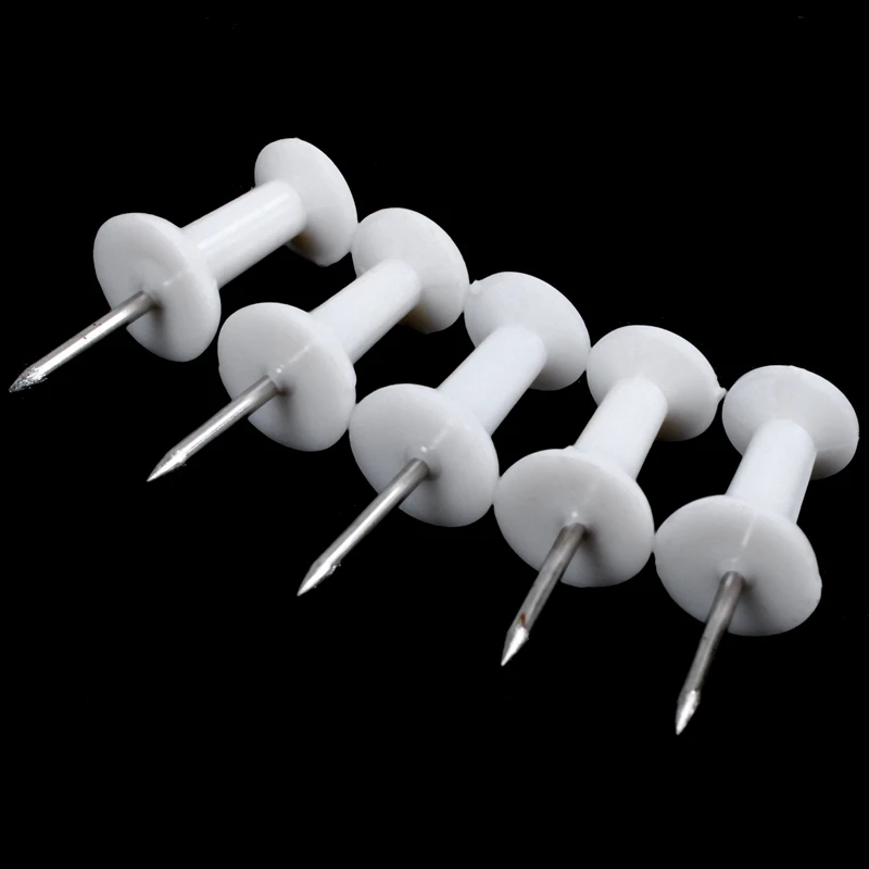 New Plastic Head Push Pins Color White Pack of 100