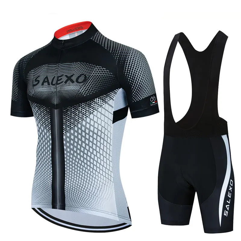 Summer Men's Breathable Short Sleeve Cycling Jersey Kit MTB Ropa Ciclismo Bicycle Bike Clothing Bib Shorts Bike Jersey Set