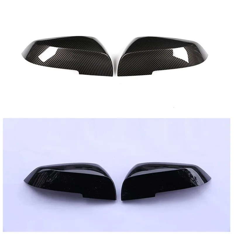 

2pcs Auto Car Rear View Side Mirror Cover Trim For BMW F20 F21 F22 F23 F30 F31 F32 F36 X1 E84 F87 M2 Carbon Fiber Style