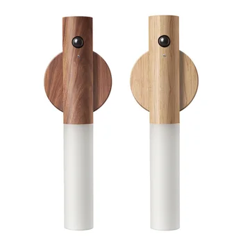 

Simple LED Smart Infrared ，Photosensitive Sensor Household Wood Grain Night Light Bedside Wall Lamp