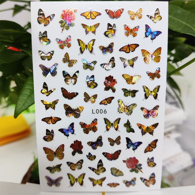 Nail Sticker Waterproof Shining Stickers for Nails Sweet Watermelon Popsicle Fruit Nail Art Decoration Aurora Silver Design