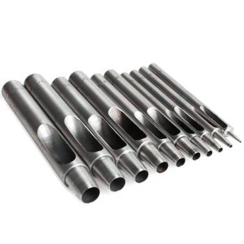 

10 Pcs DIY Handmade Circular Hollow Diamond Leather Punching Tools Belt Punch Crafts Punch Leather Tool (1-10mm)