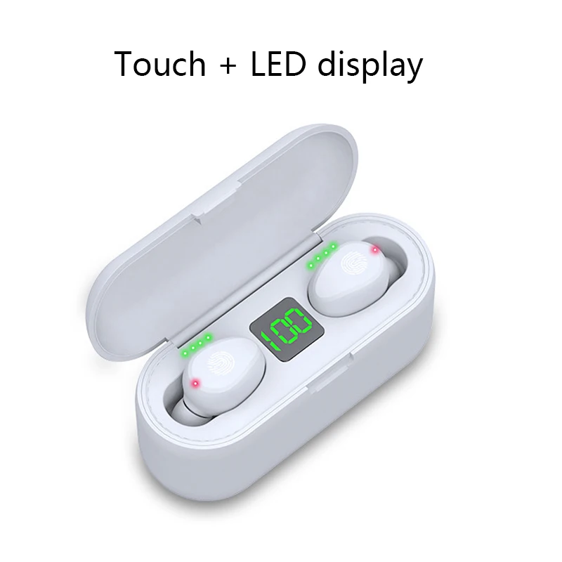 With power display 2 F9 Tws беспроводные Bluetooth наушники IPX7 водонепроницаемые стерео наушники-вкладыши Спортивная гарнитура с зарядным устройством для iPhone xiaomi - Цвет: With power display 2