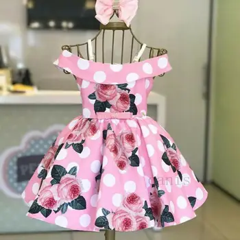 

Pudcoco 2020 Summer Sunsuit Outfits Toddler Baby Girl Off-Shoulder Floral Princess Dress