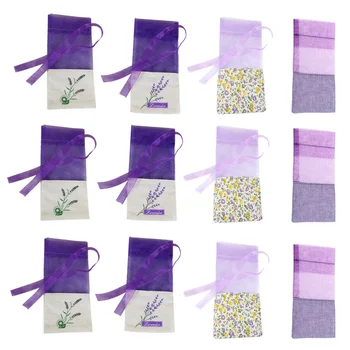

10pcs Floral Printing Lavender Bags Empty Fragrance Pouch Sachets Bag for Relaxing Sleeping Light Purple