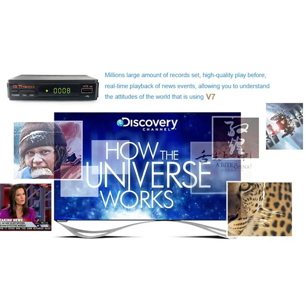 Professional Practical Freesat V7 HD Satellite Receiver Full 1080P+ 1PC Professional DVB-S2 HD Support Set Top Box
