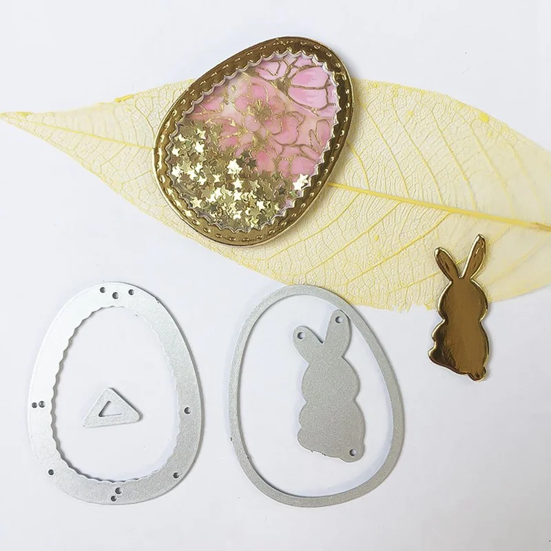 Круг пасхальное яйцо милые кролики тиснение металла резки штампы Kscraft животных Die