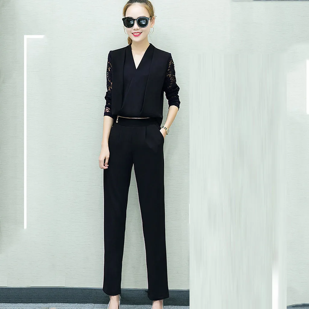 Короткий топ с длинным рукавом, расклешенные штаны, комплект из 2 предметов, Осень-зима, женская уличная одежда, повседневная одежда, спортивный костюм# g5