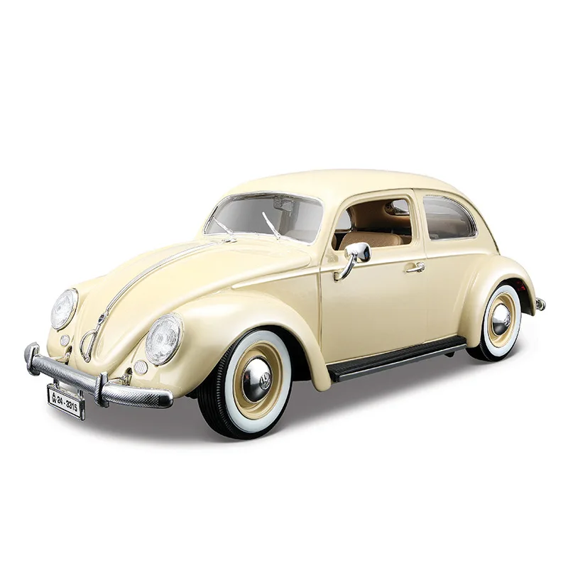 Лучшие продажи 1:18 Beetle 1955 ретро-автомобиль сплава модель, моделирование литья автомобиля Модель, коллекция лучшая - Цвет: cream color