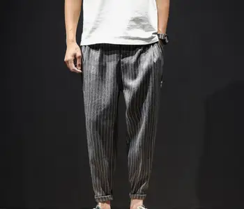 

Sinicism Men's Streetwear Loose Denim Pants Men Autumn Winter Striped Oversize Harem Pants Male Fashion Pockets Jeans