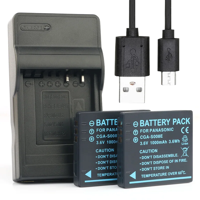 Charger and 2Battery LANFULANG CGA-S008 DMW-BCE10 Батарея для цифрового фотоаппарата Panasonic DMC-FS3 DMC-FS5 DMC-FS20 DMC-FX30 DMC-FX33 DMC-FX35 DMC-FX36 - Цвет: Charger and 2Battery
