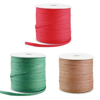 

Raffia Paper Ribbon 200 Meters Decoration Wedding Rope Ribbon For Natural Paper Twine Gift Party Easter Packing Craft