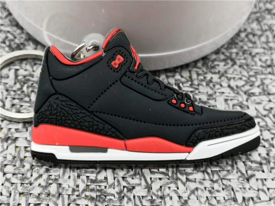 360 Мини AJ обуви брелок модные Для мужчин Для женщин малыш Jordan 3 Подарочный Брелок для ключей ретро баскетбол брелок-кроссовок для ключей ключ держатель Porte Clef - Цвет: 360
