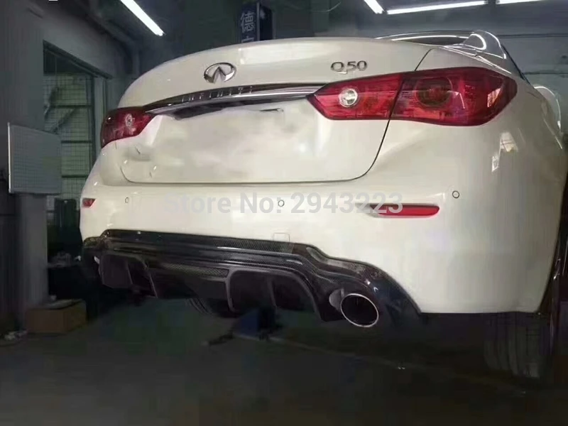 Для Infiniti Q50 Q50S Седан 4 двери- углеродное волокно задний диффузор бампер спойлер защита защитная накладка