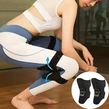 

2PC Power Lift Joint Support Knee Brace Pads Breathable Climbing Support Knee Pad Rebound Spring Force Elastic Knee Support