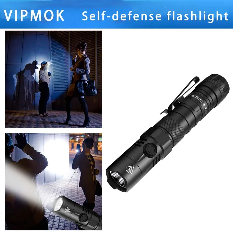 1200LM Selbstverteidigung Taschenlampe MH12 V2 CREE XPL2 V6 