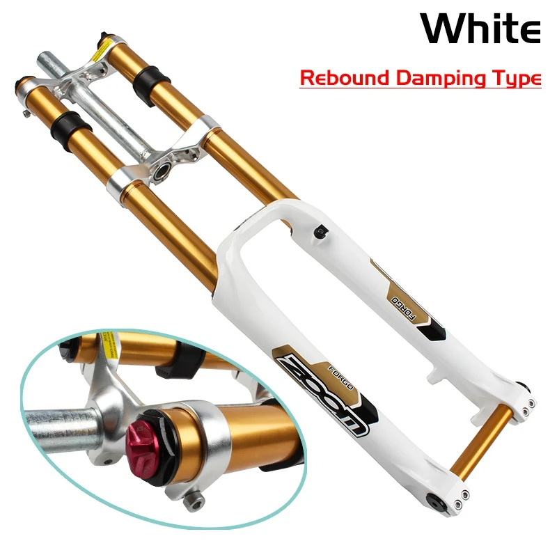 White - Damp Type ZOOM 680DH 170 мм путешествия 20 мм ось 2" Горные вилки для горных велосипедов магния ноги цикла части MTB велосипеда подвеска вилка - Цвет: White - Damp Type