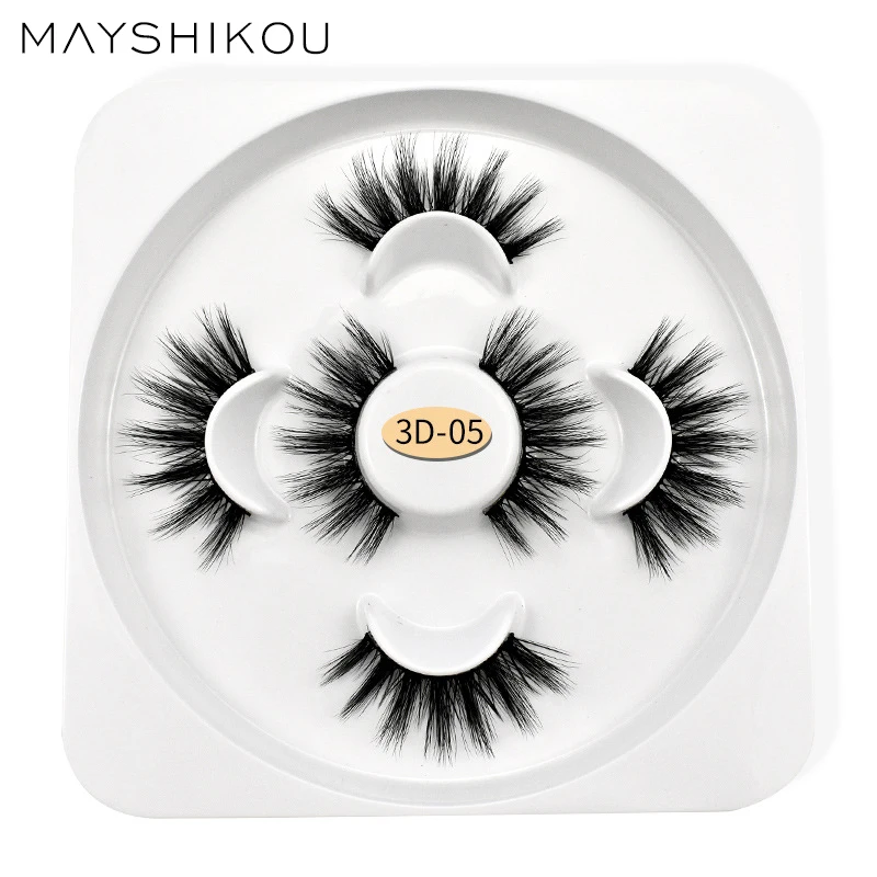 

MAYSHIKOU 3D 3Pairs False Eyelashes Thick Style Faux Mink Fake Eyelash Extension Handmade Soft Hair Makeup lashes