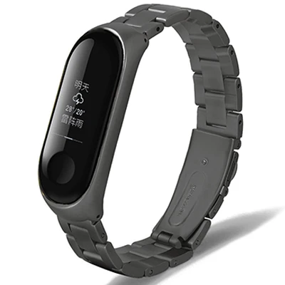 Для mi band 3 металлический ремешок для Xiao mi Ремешок Браслет без винтов для Xiao mi Band 3 браслет Correa для Xiao mi Band 3 браслет на запястье - Цвет: Black 02