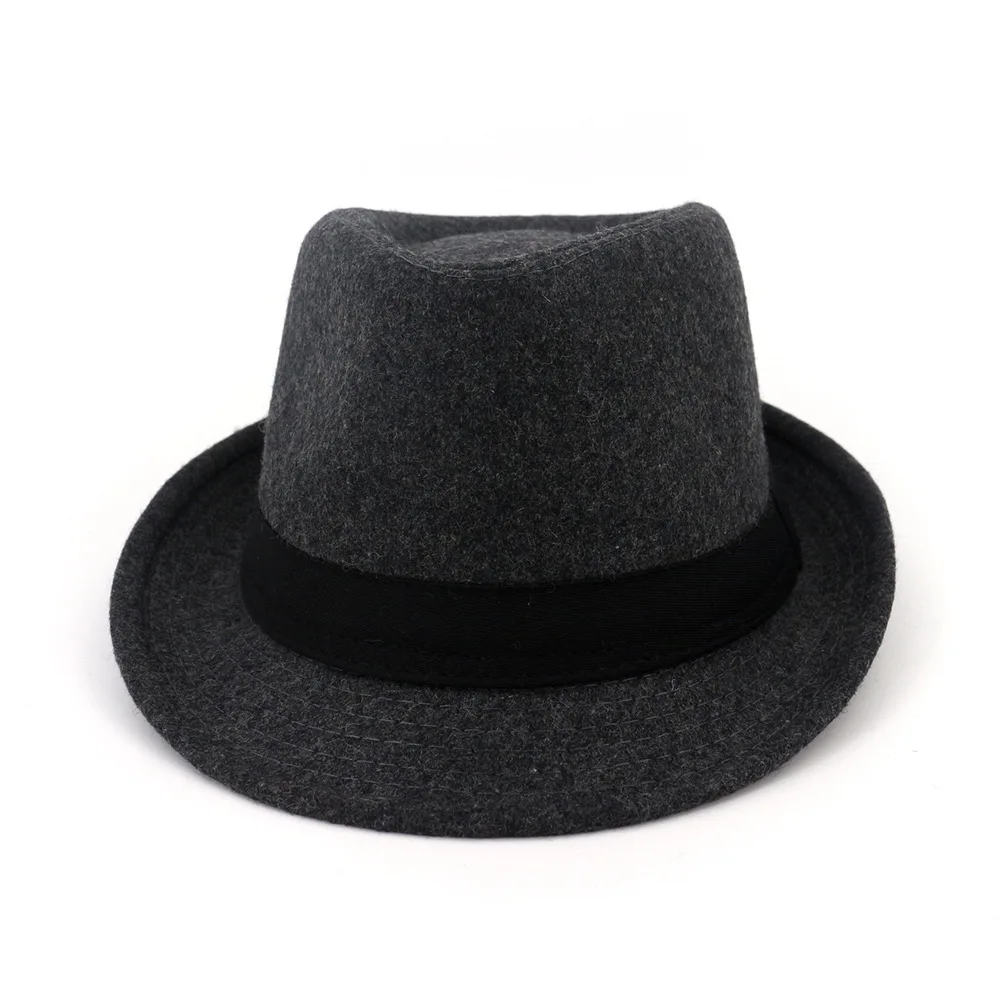 Classics Autumn 2020 Winter Short Brim Felt Fedoras Hat Men Black Red panama Vintage top mens hats gentleman fedora