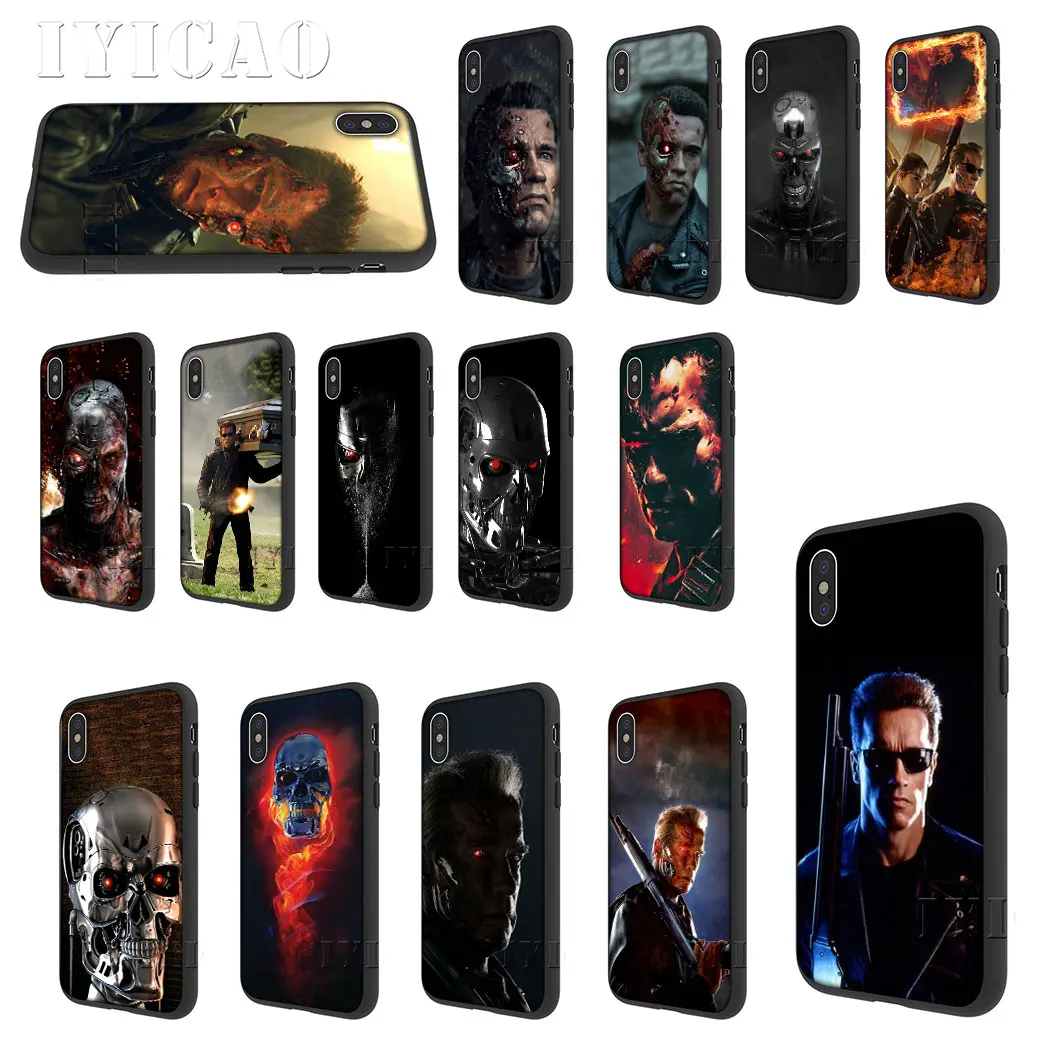 

IYICAO Terminator Schwarzenegger Soft Silicon for iPhone 5 5s SE 10 X XS XR XS Max 6 6s 7 8 Plus 11 pro max Phone Cover