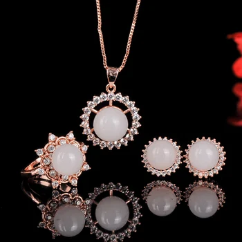 

925 Silver Xinjiang Natural Gold Silk Jade Hanging Three-Piece Set