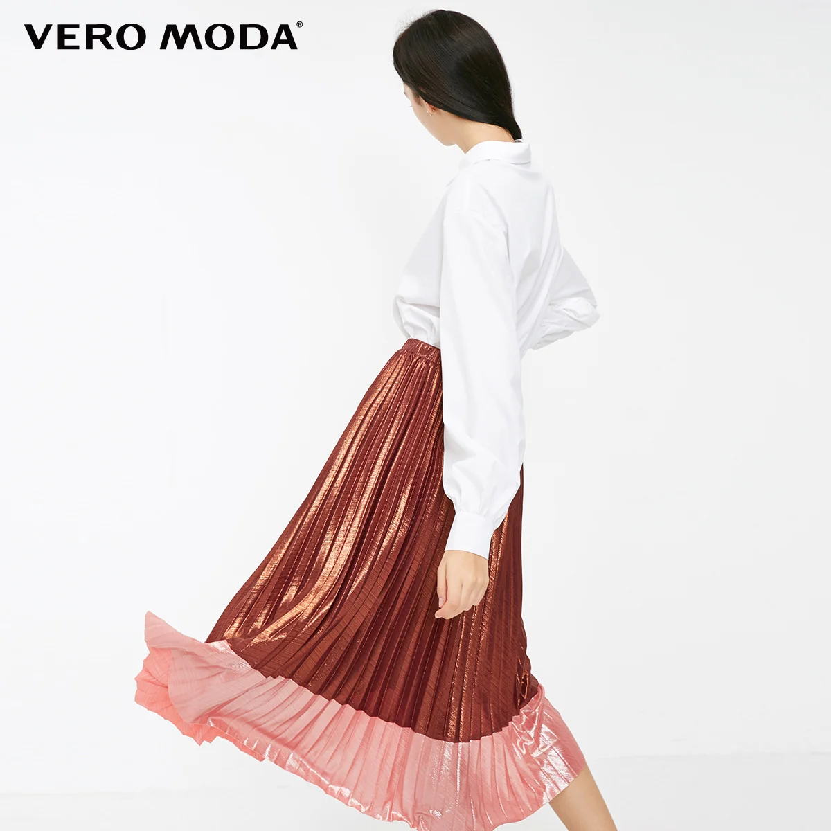 Vero Moda Новые поступления металлическая ткань контрастная плиссированная юбка | 318416507