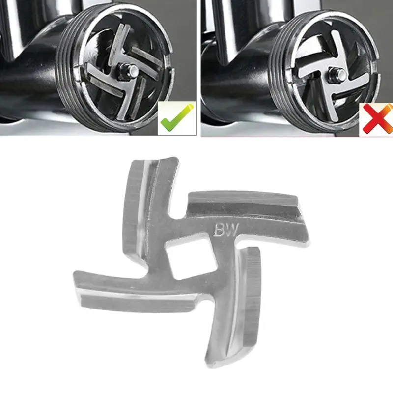 

NEW 3pcs/set Mincer Knife Stainless Steel 4 Blade Square Hole Meat Grinder Parts 19QE