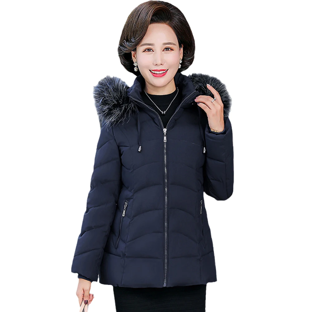 Зимняя и осенняя куртка с воротником из искусственного меха женские