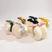 Модные женские зимние меховые ухо теплые наушники с заячьими ушками Мягкие плюшевые наушники новые наушники